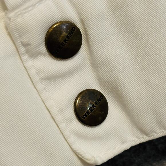 Max Mara Weekend Jacket Women Size 8 White Long Sleeve Lightweight Casual Cotton - Picture 9 of 14